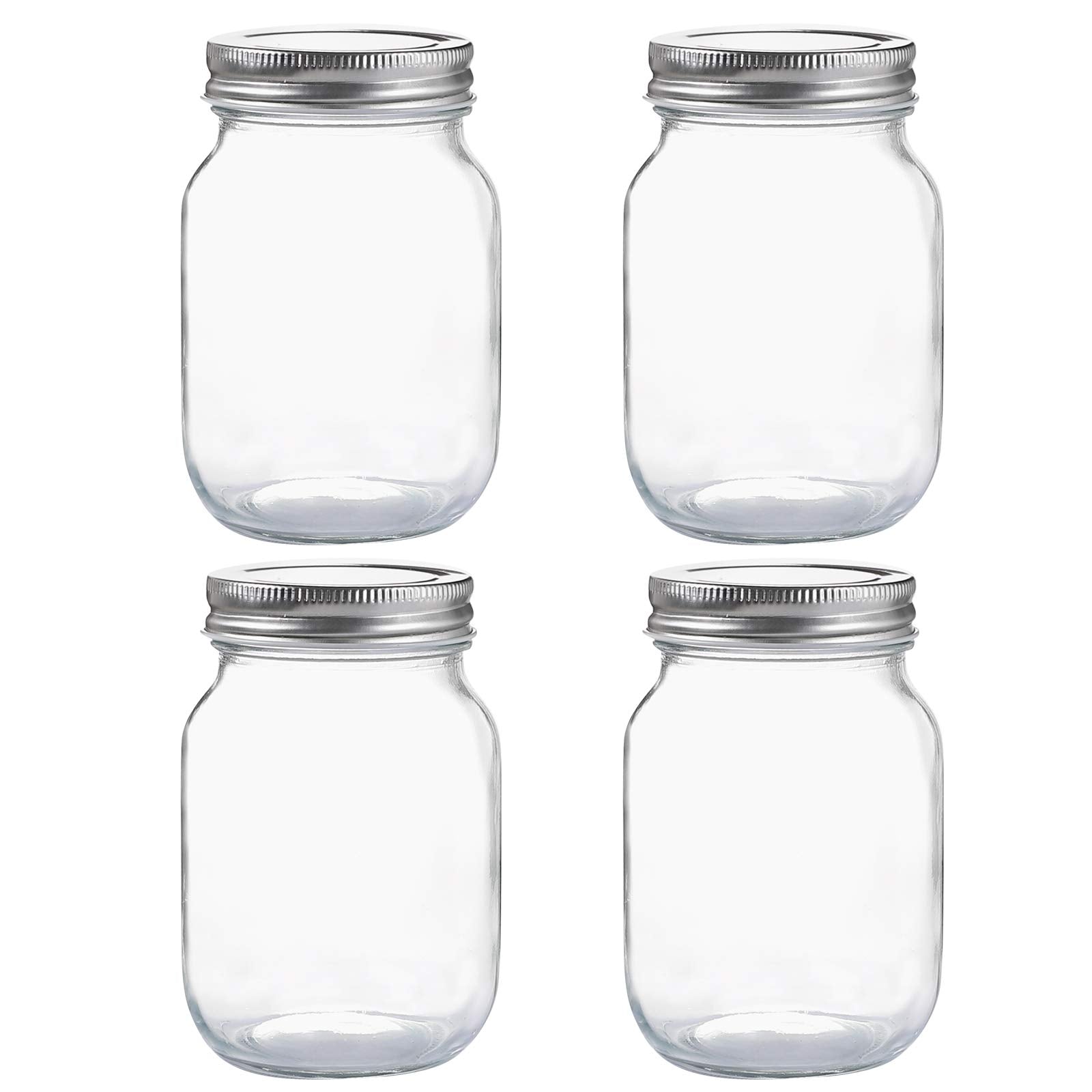 YINGERHUAN 16oz regular-mouth glass jar with lid for easy pantry storage
