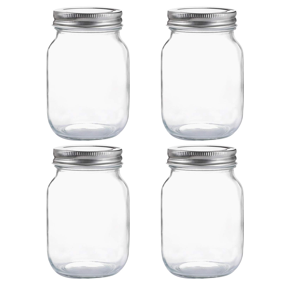 YINGERHUAN 16oz regular-mouth glass jar with lid for easy pantry storage