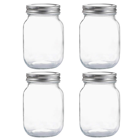 YINGERHUAN 16oz regular-mouth glass jar with lid for easy pantry storage