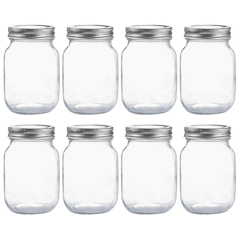 YINGERHUAN glass regular-mouth mason jar with silver lid for airtight storage.
