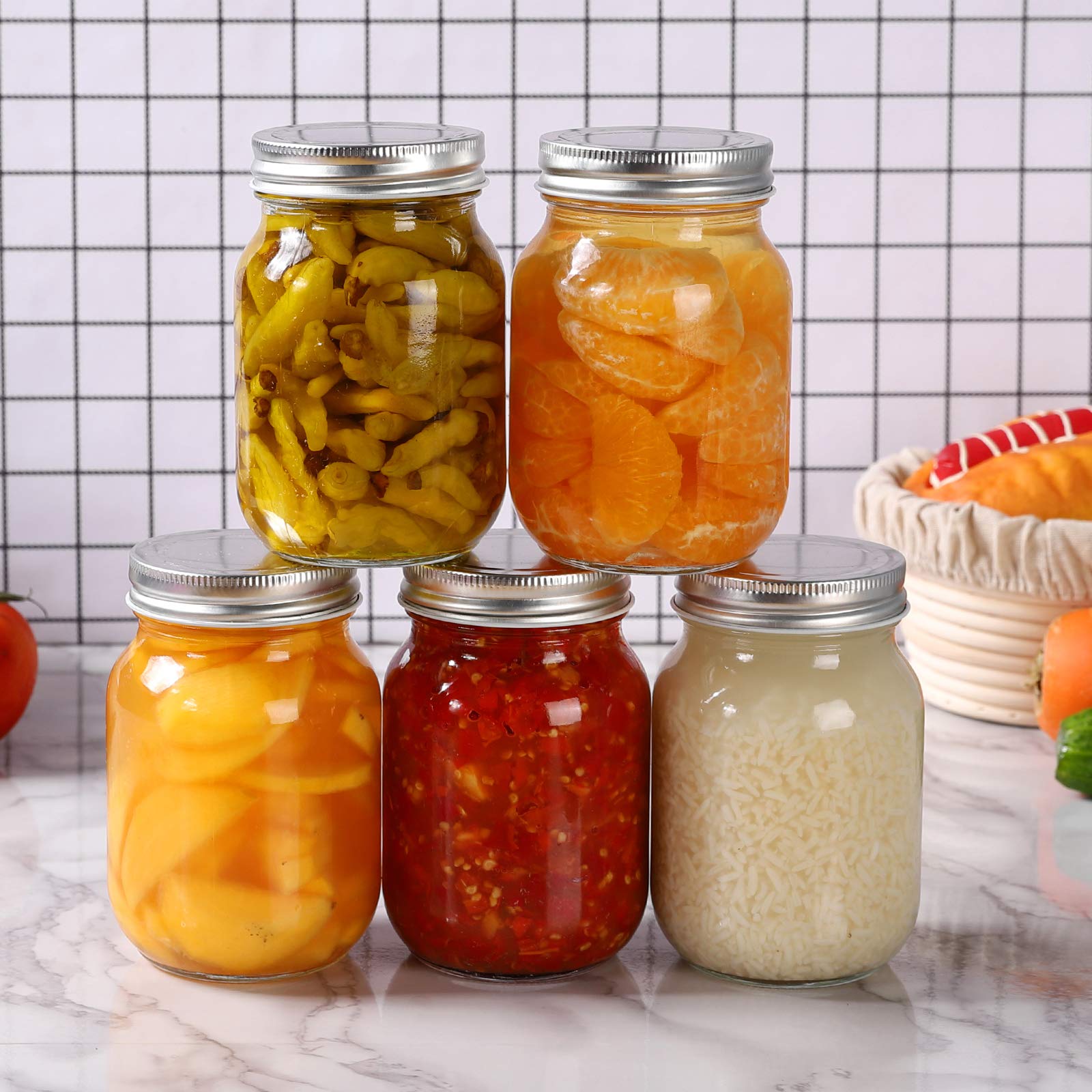 YINGERHUAN dry-food storage jar for rice, oats, flour, and pasta.