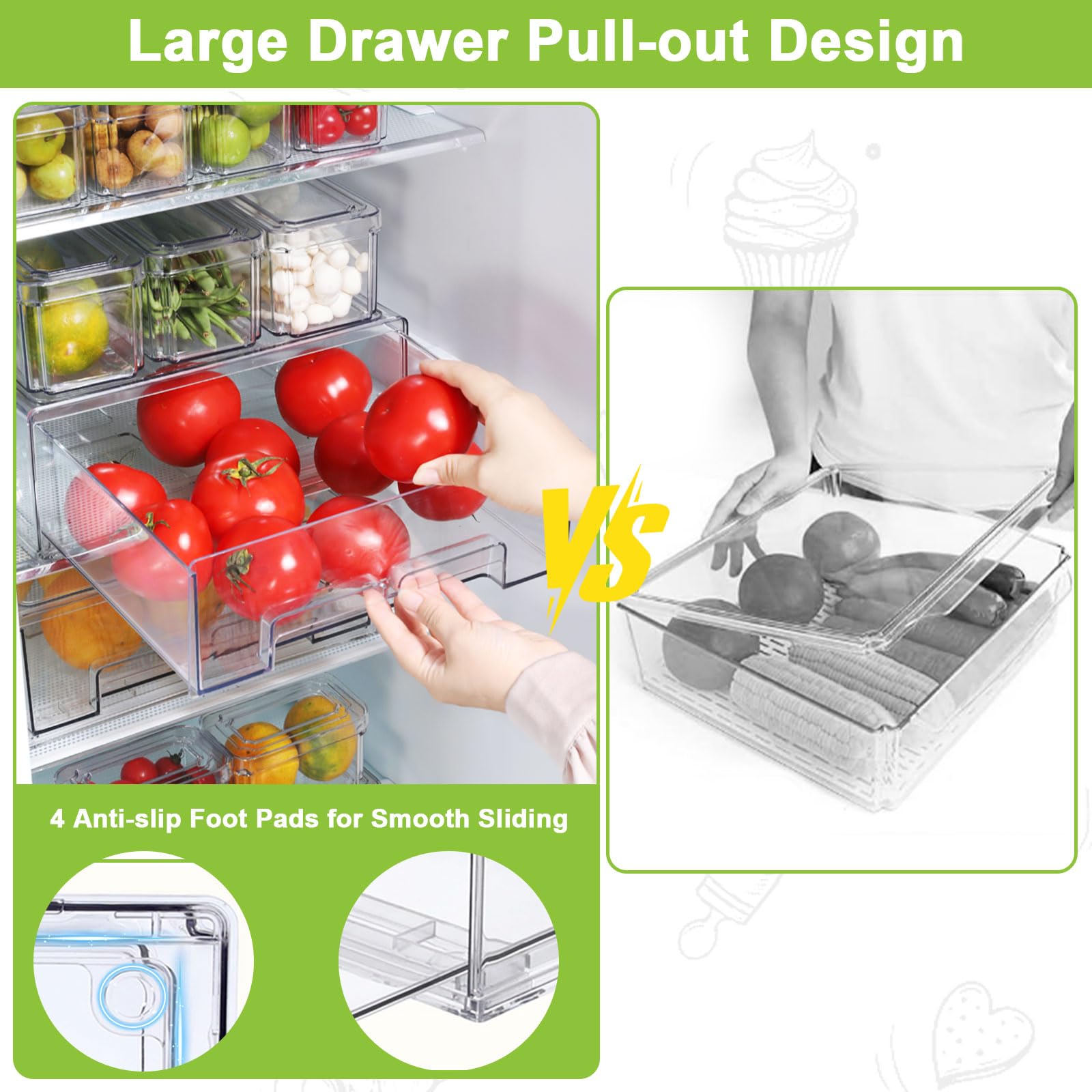 YINGRACE easy-grip handle helps slide the heavy drawer smoothly.