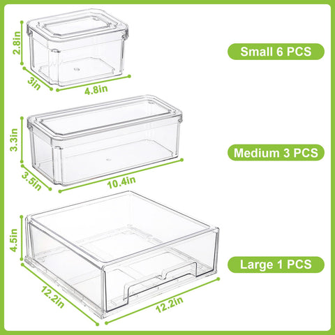 YINGRACE three-size bins maximize space and keep vegetables visible and organized.