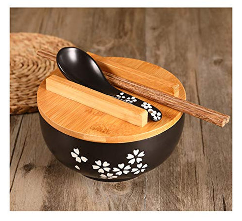 YingXue ramen bowl set on wooden tray for elegant dining