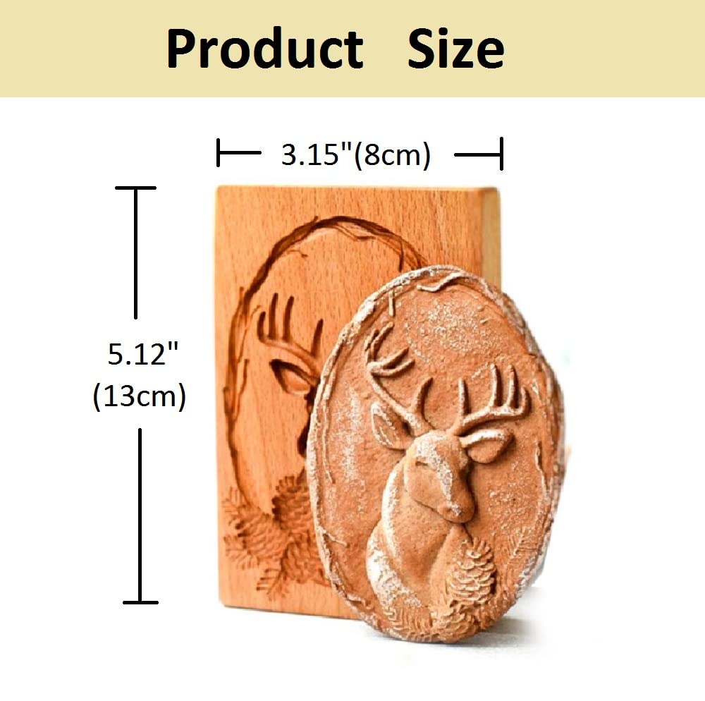 YingXue wooden biscuit mold detail showing smooth beech wood finish.