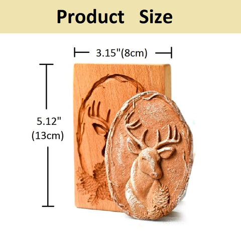 YingXue wooden biscuit mold detail showing smooth beech wood finish.