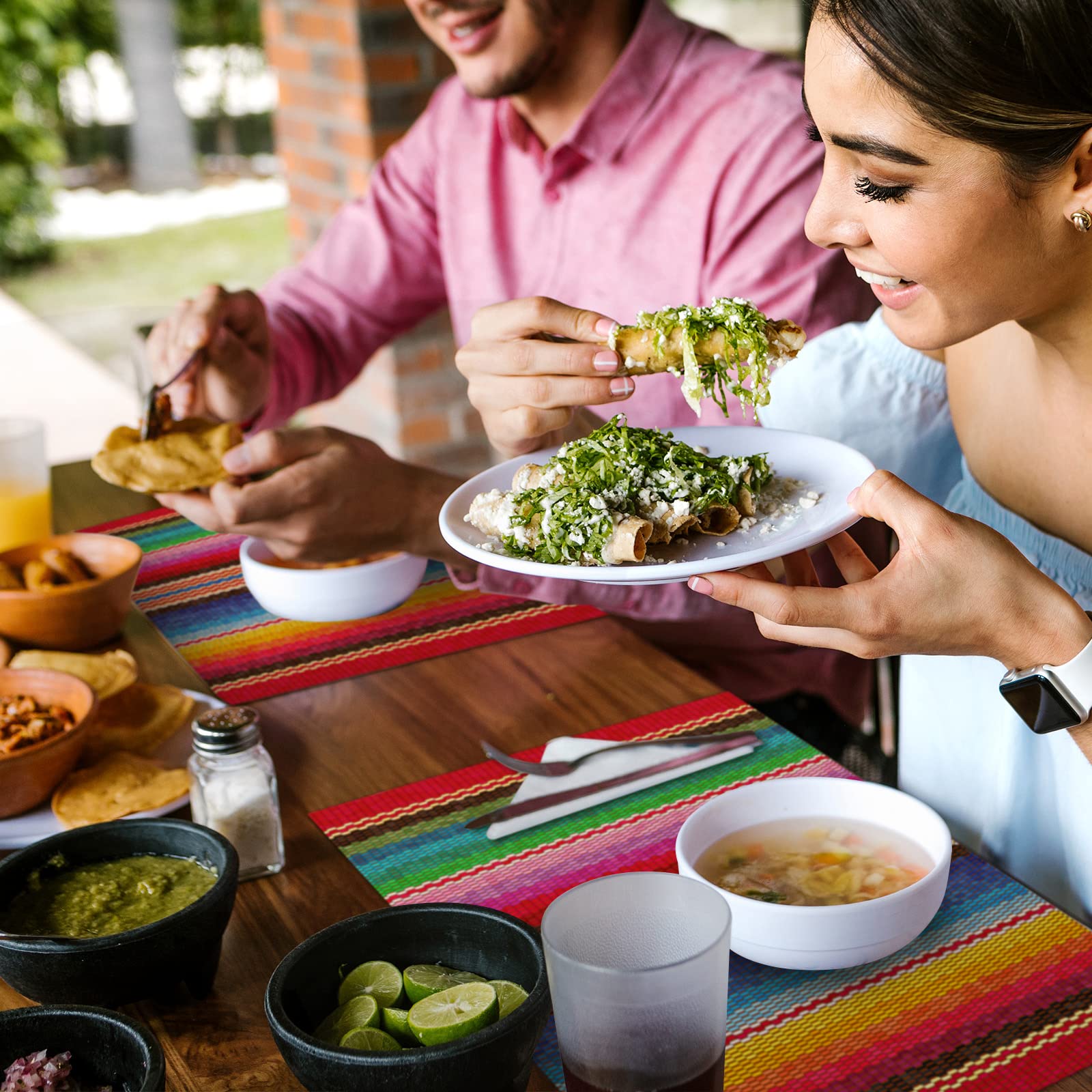 Yingzhao striped placemats add festive flair to weddings and bridal showers.