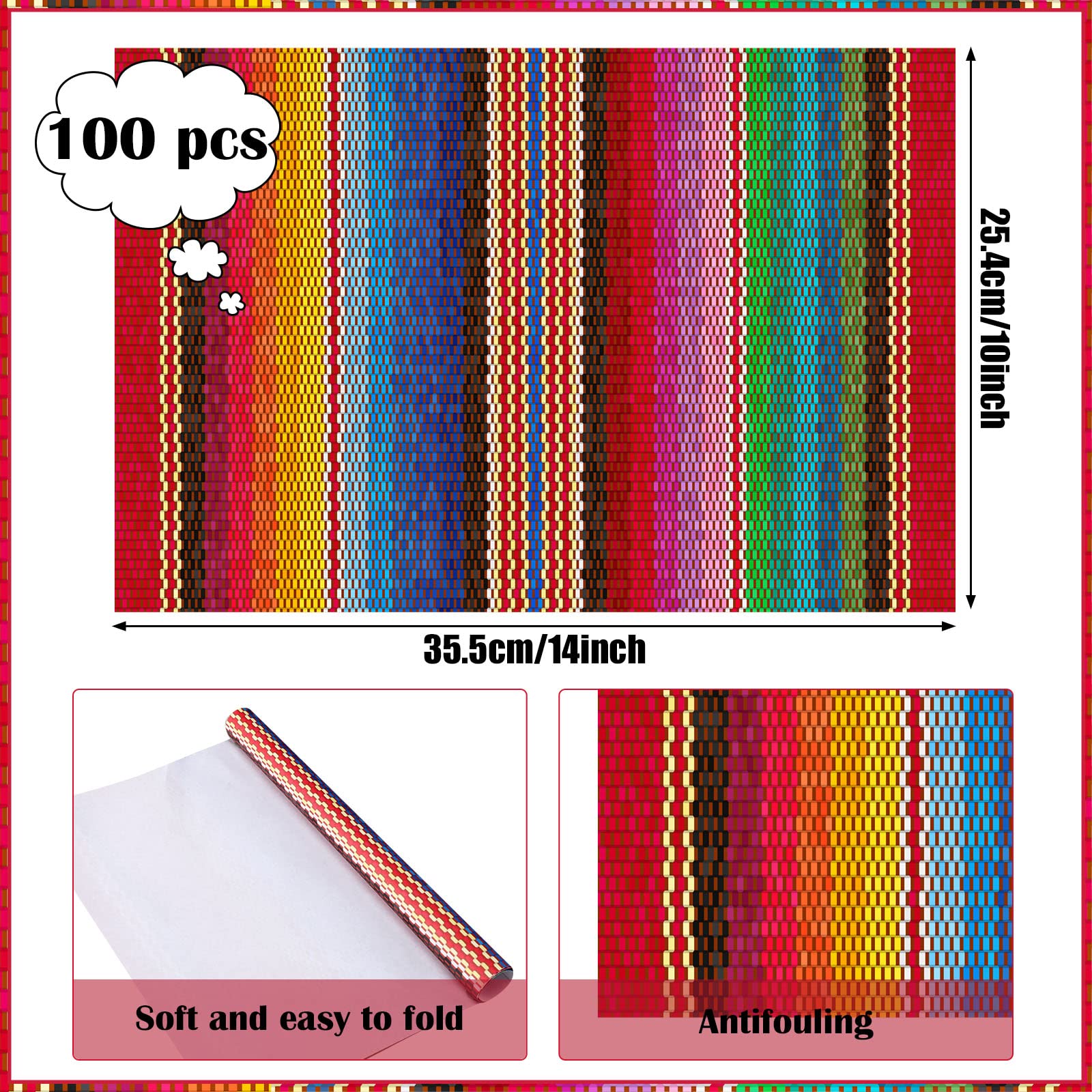 Yingzhao disposable placemats for fiesta settings, quick cleanup after meals.