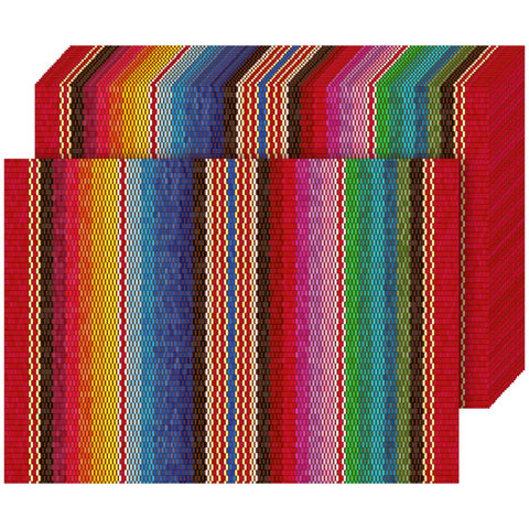 Yingzhao Mexican placemats with striped design brighten tables and protect surfaces.