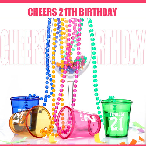 Yinkin shot glass necklace with red beads, festive wear prop