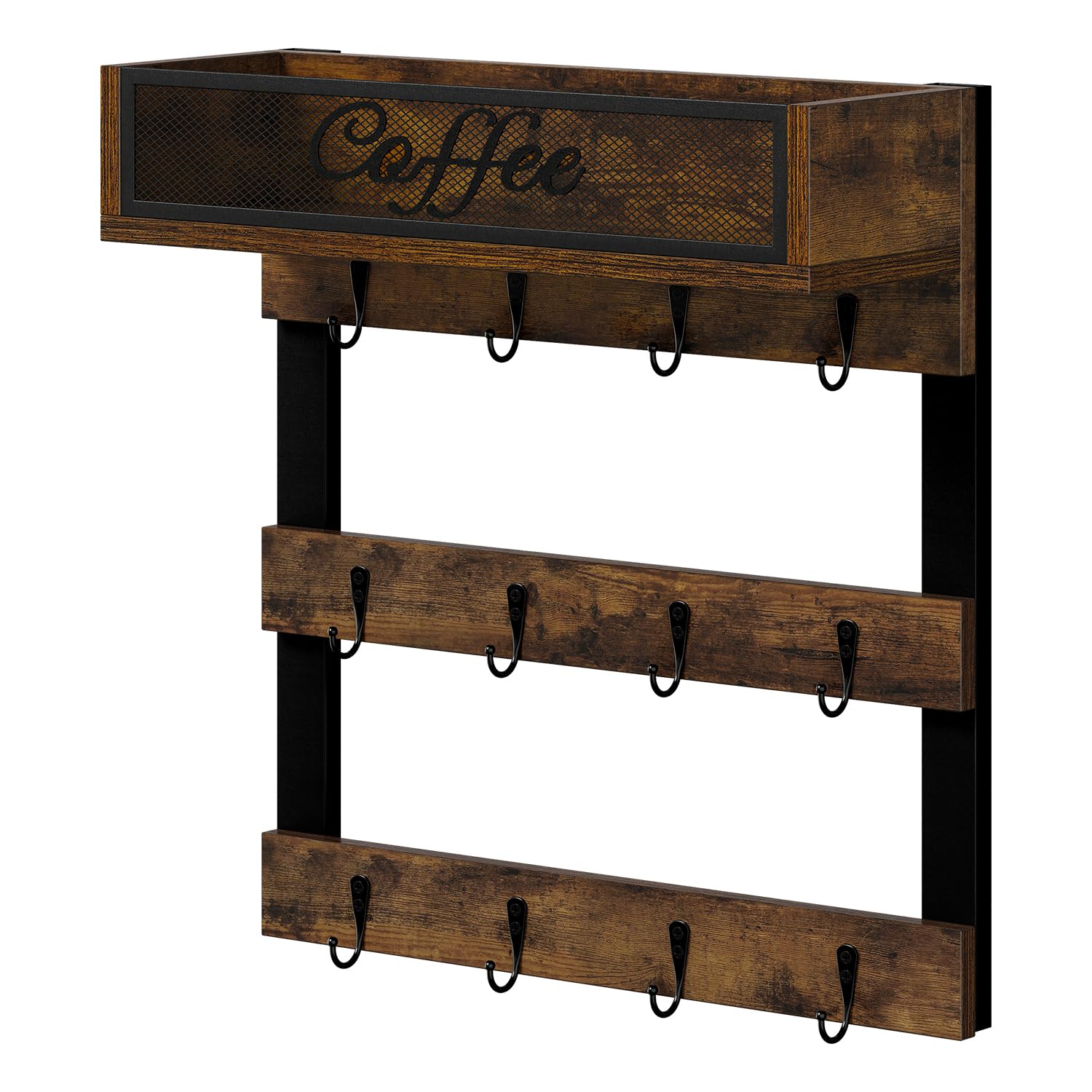 Perfect for small spaces—organizes mugs and frees counter space.