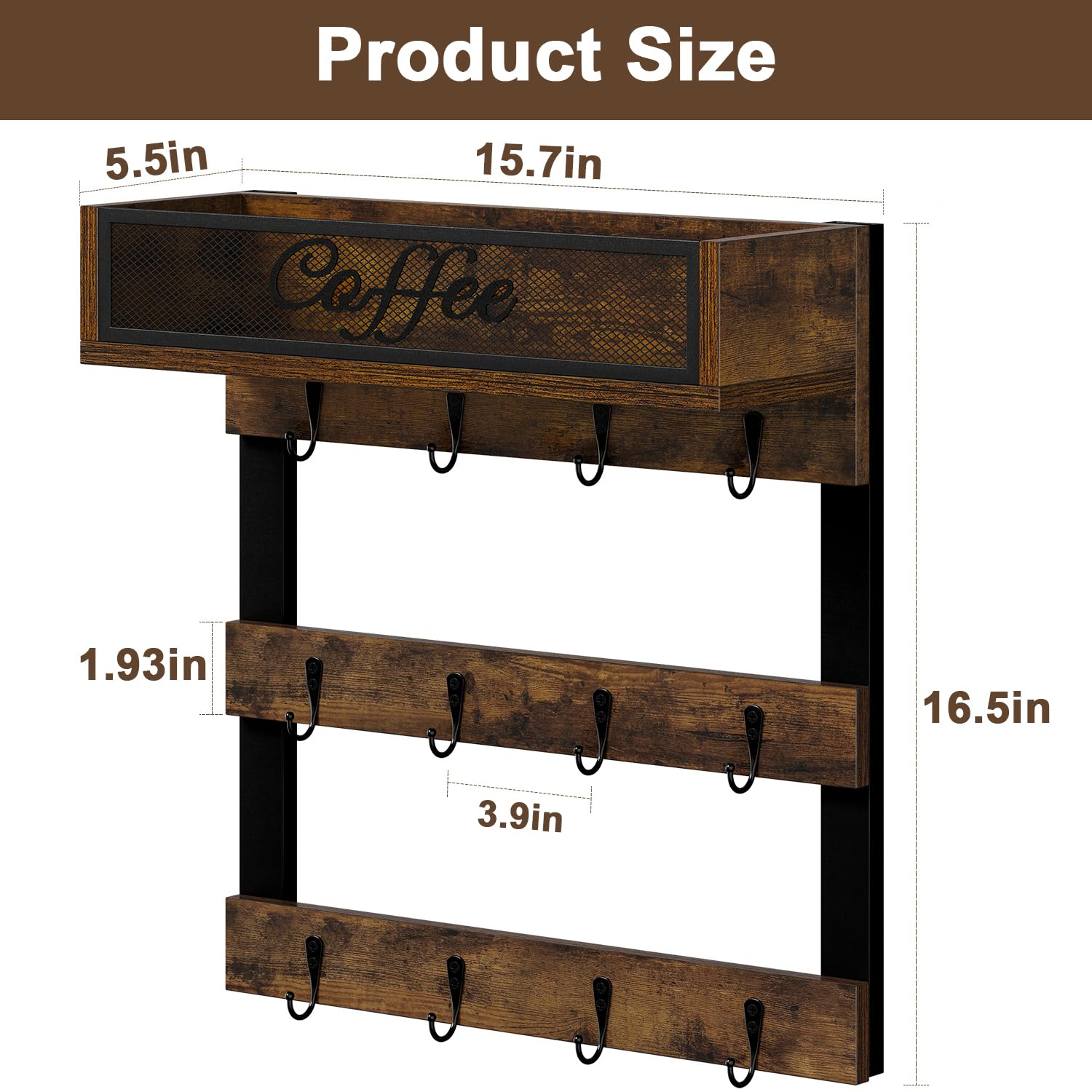 Included hardware makes quick, secure wall installation simple.