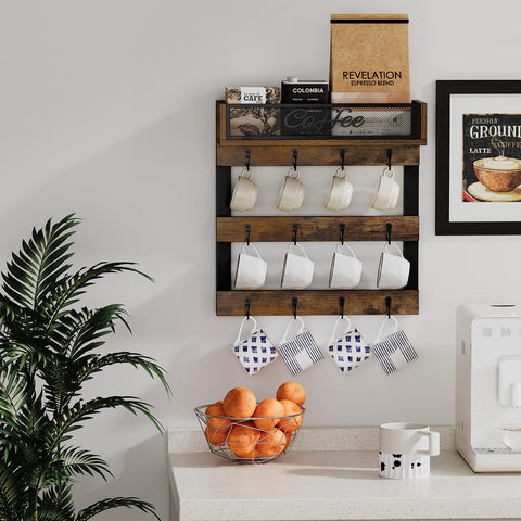 Kitchens and home bars benefit from a tidy mug display.