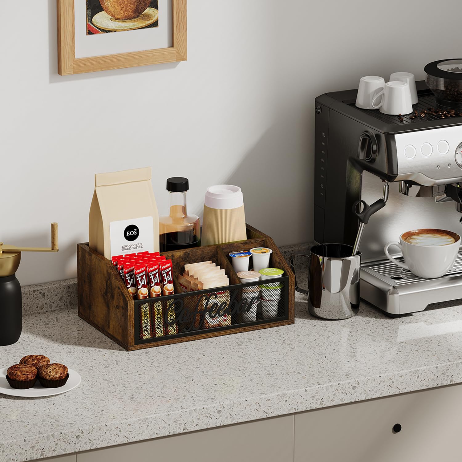 YINMIT iron mesh detail adds rustic charm and visibility of contents.