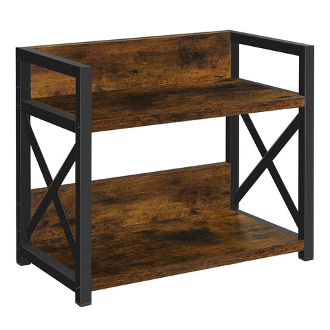 YINMIT countertop shelf organizer in rustic brown, ideal for mug storage.