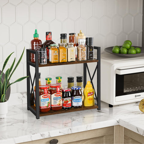 YINMIT mug and syrup organizer stand demonstrating quick access and reduced clutter