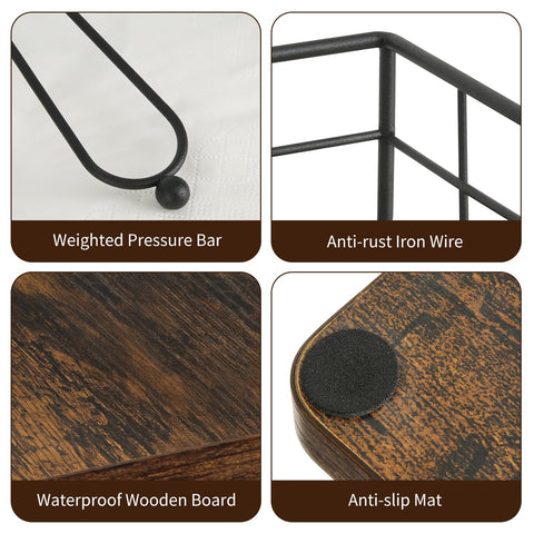 YINMIT black frame base protects surfaces and keeps napkins tidy.