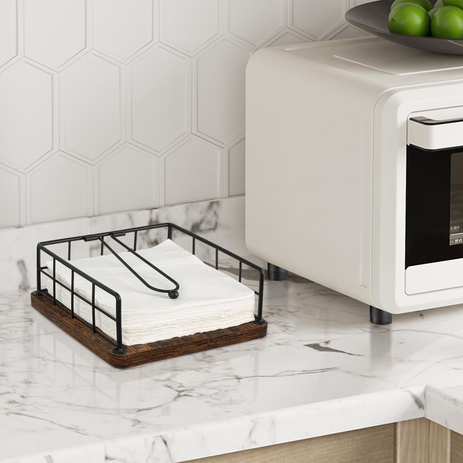 YINMIT wooden base guards surfaces while showcasing napkins.