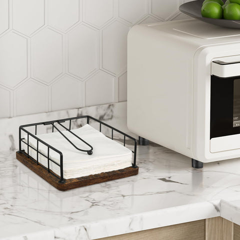 YINMIT wooden base guards surfaces while showcasing napkins.