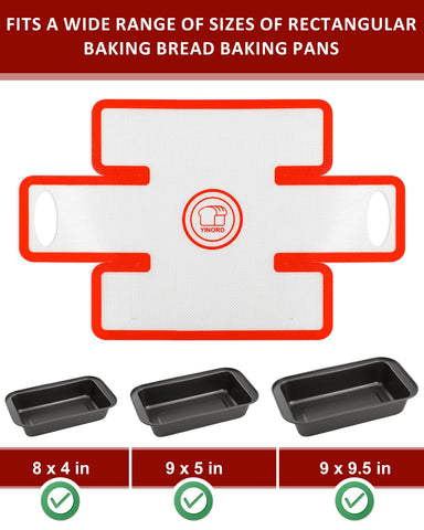 YINORD silicone loaf pan liner leak-proof folded edge design keeps batter contained
