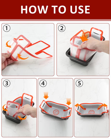 YINORD silicone loaf pan liner non-stick surface ensures easy release