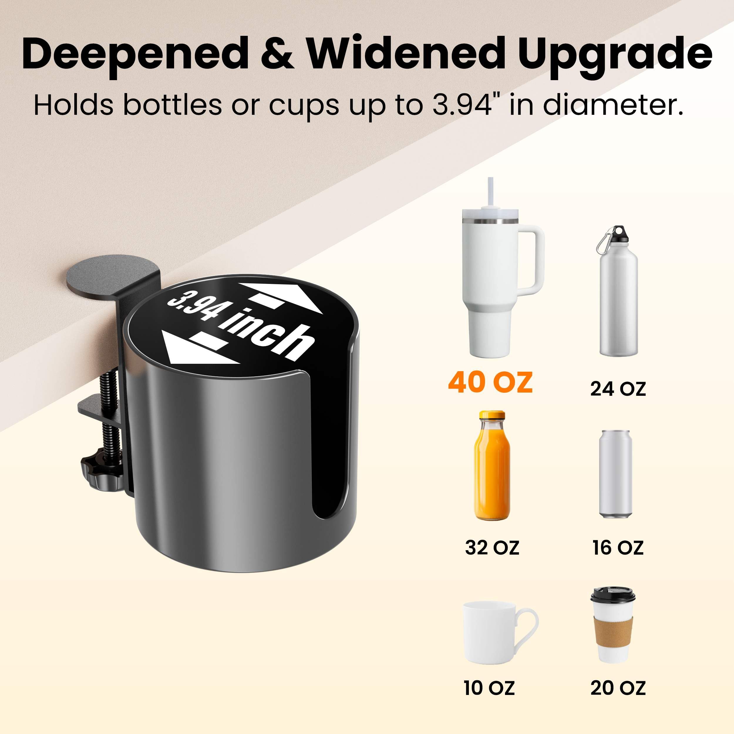 Yinqster anti-spill clip holds mugs neatly to prevent drips.