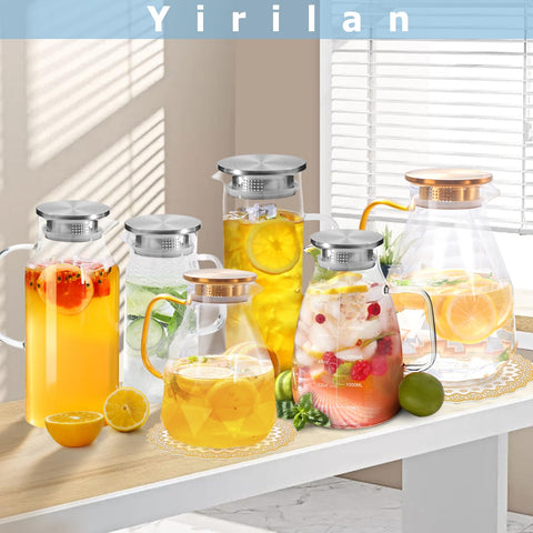 Yirilan Glass Pitcher serves beverages stylishly at gatherings.