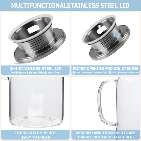 Yirilan Glass Pitcher is stovetop safe and easy to clean.