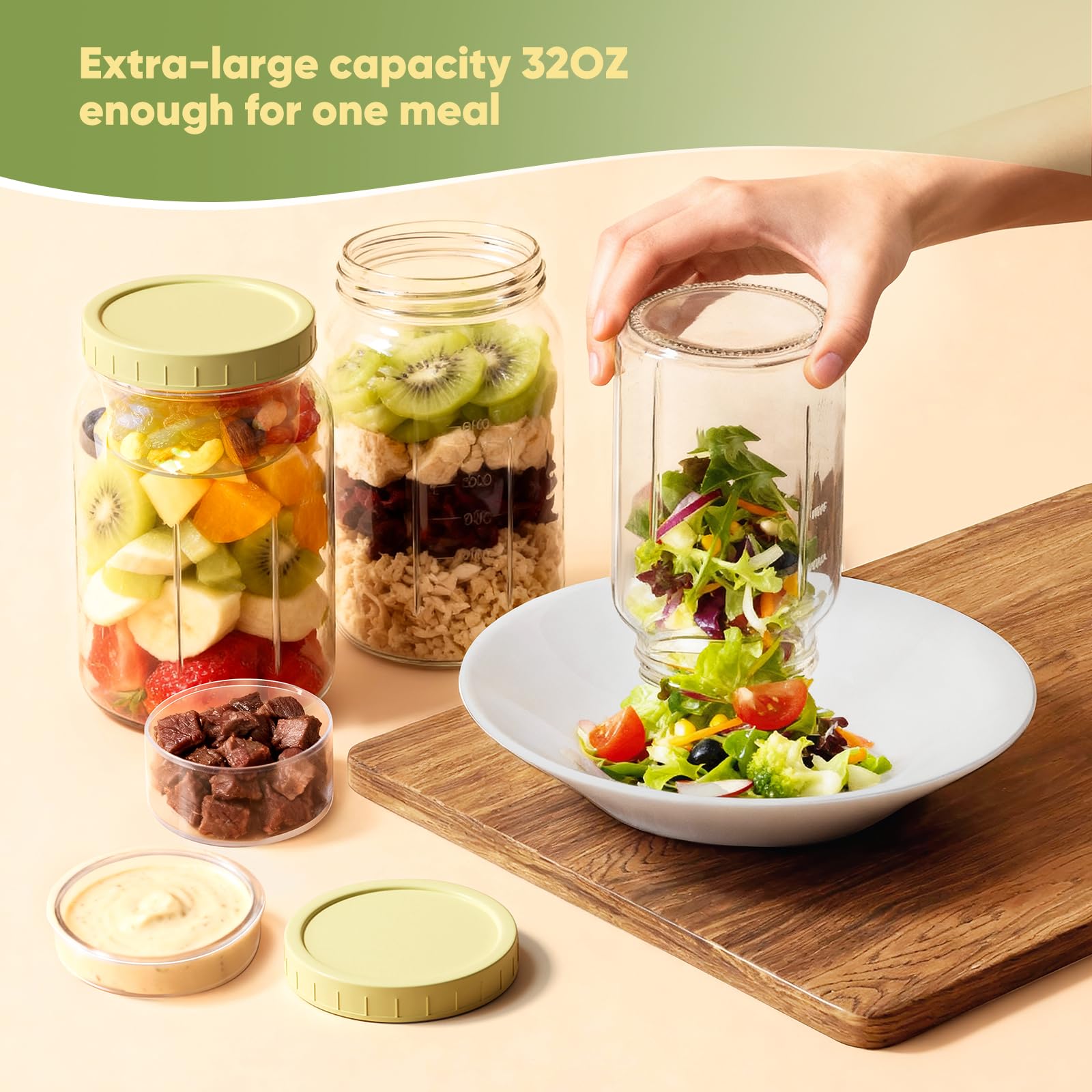 Yirilan leakproof dressing cup preserves dressings until mealtime.