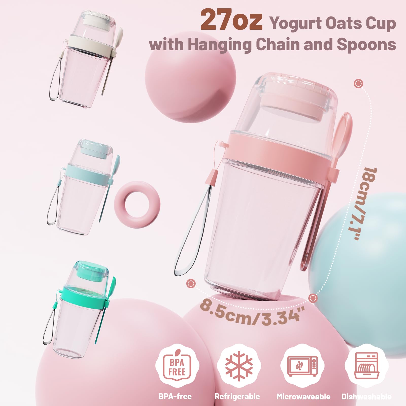 Yirilan stackable parfait cups with detachable layers