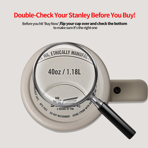 Yirnno Stanley 40oz quencher cream lid side view closed for secure fit