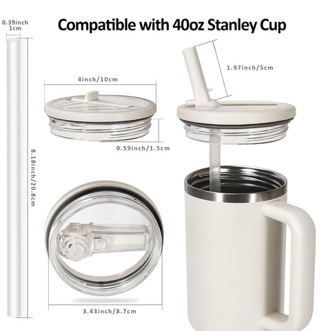 Yirnno Stanley 40oz quencher cream lid two-pack replacement option