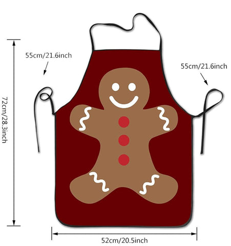 YISHOW Gingerbread Man apron back view suitable for holiday gatherings and gifts
