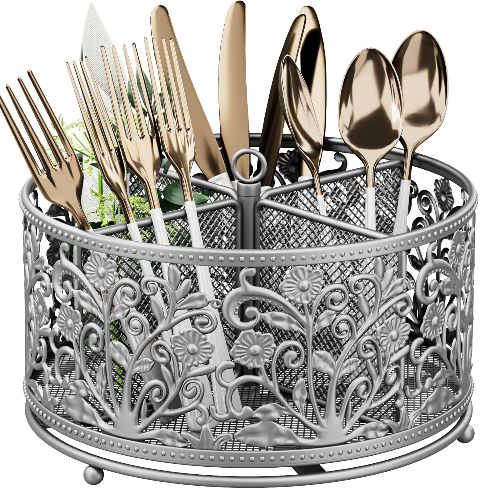 YIUKEA 360 rotating utensil caddy for quick, organized access to utensils.
