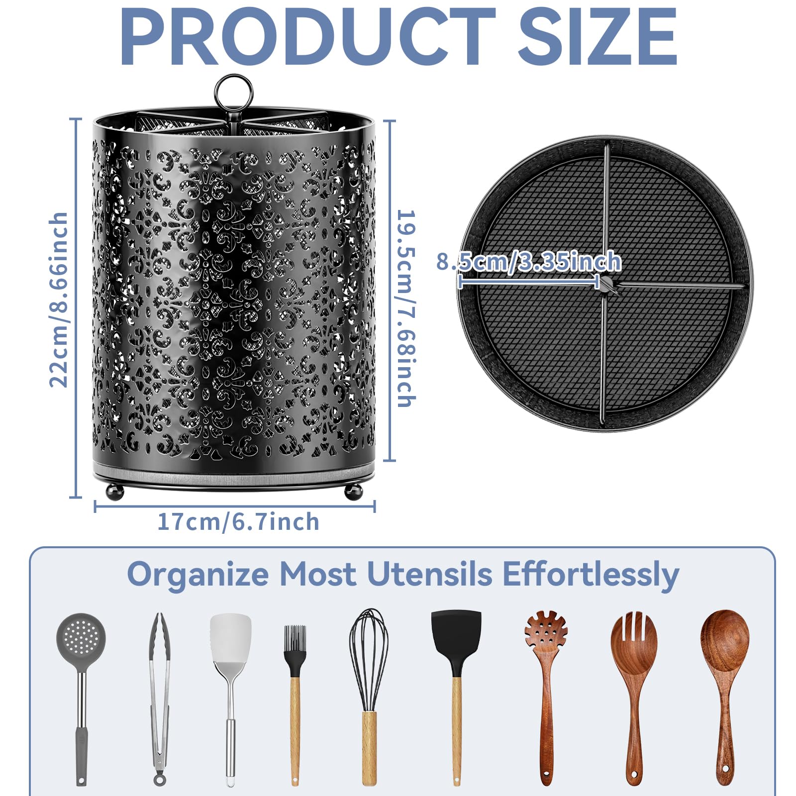 YIUKEA utensil holder with removable diatomite pad for easy cleaning.