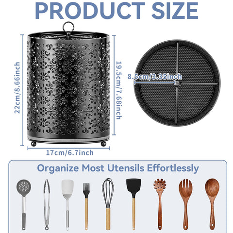 YIUKEA utensil holder with removable diatomite pad for easy cleaning.