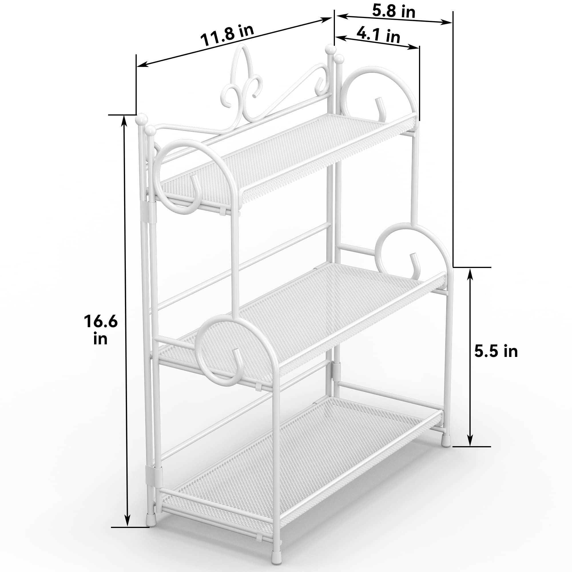 YIUKEA durable iron-frame organizer with anti-slip feet protects surfaces while storing small items.