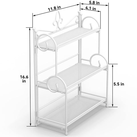 YIUKEA durable iron-frame organizer with anti-slip feet protects surfaces while storing small items.