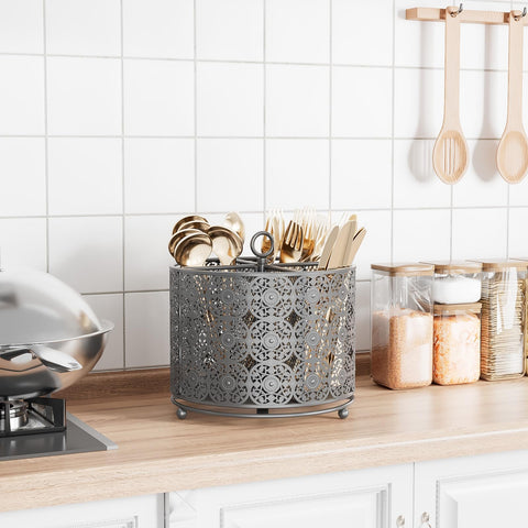 YIUKEA higher-raised utensil holder stabilizing counter storage