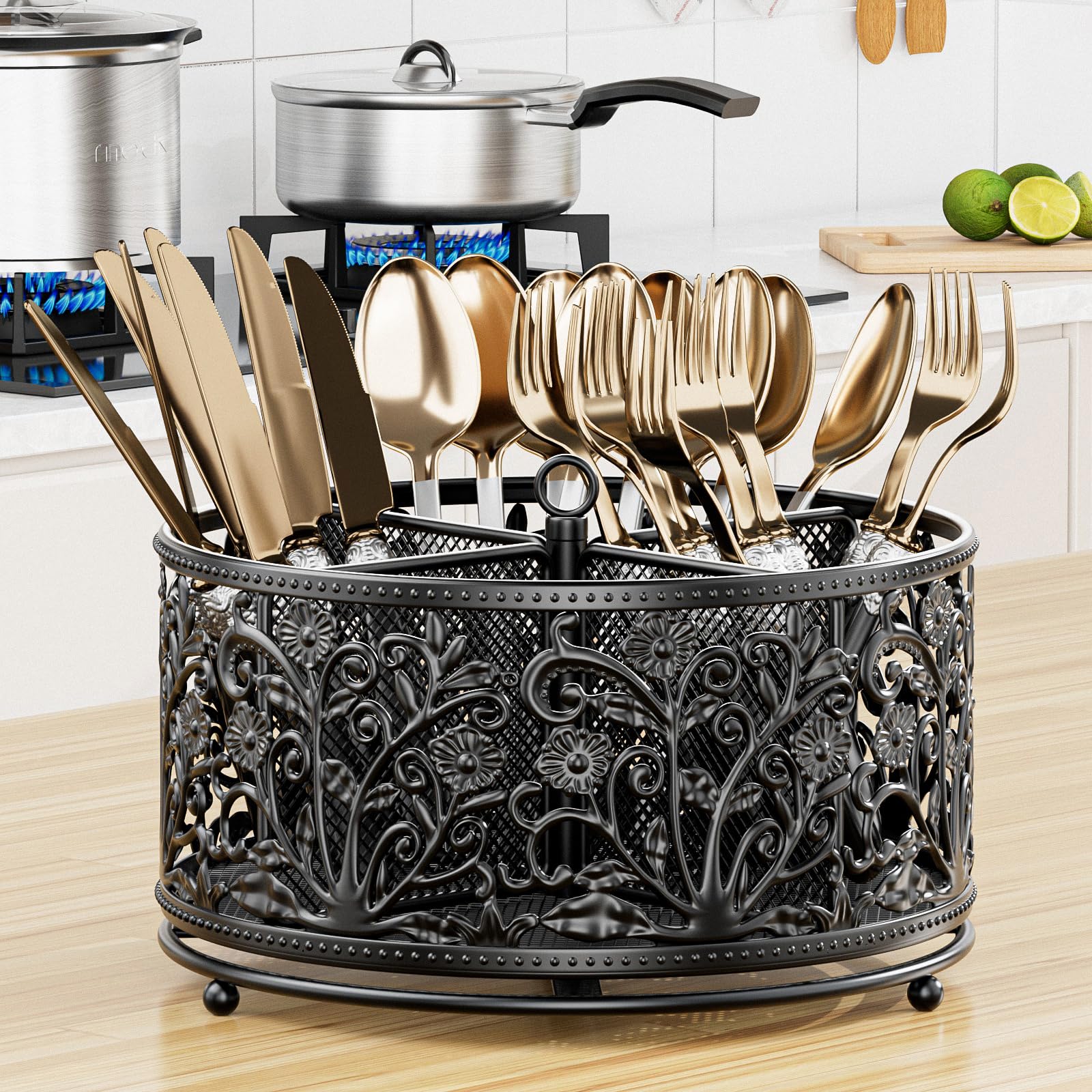 YIUKEA durable metal caddy with wear-resistant coating for long-lasting use.