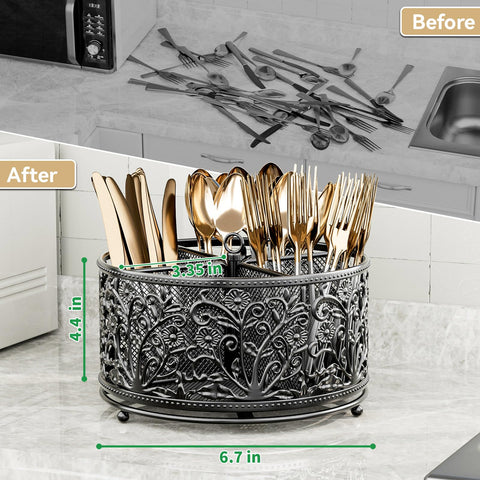 YIUKEA ventilated base helps keep counters clean and utensils dry.