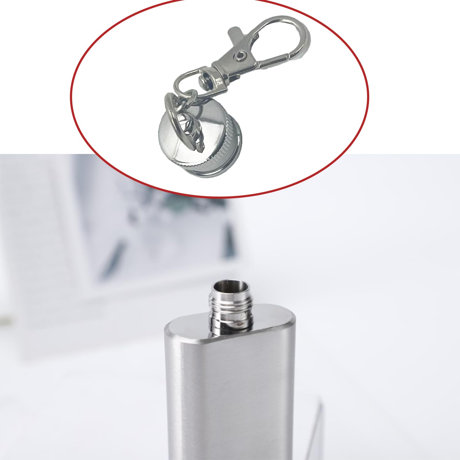 YIUWLMN pocket flask with funnel enables quick refills on the go
