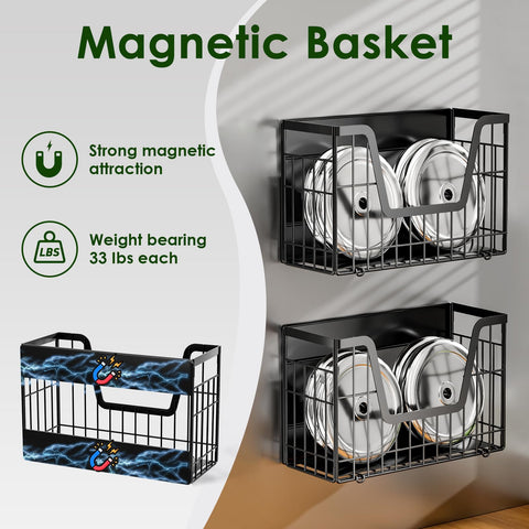 YIWANFW magnetic fruit basket attached to fridge side for easy access