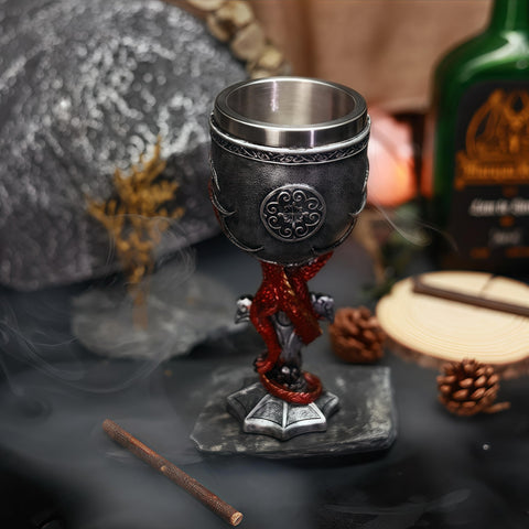 YIXINLOMYY dragon goblet diamond accent for vintage elegance.