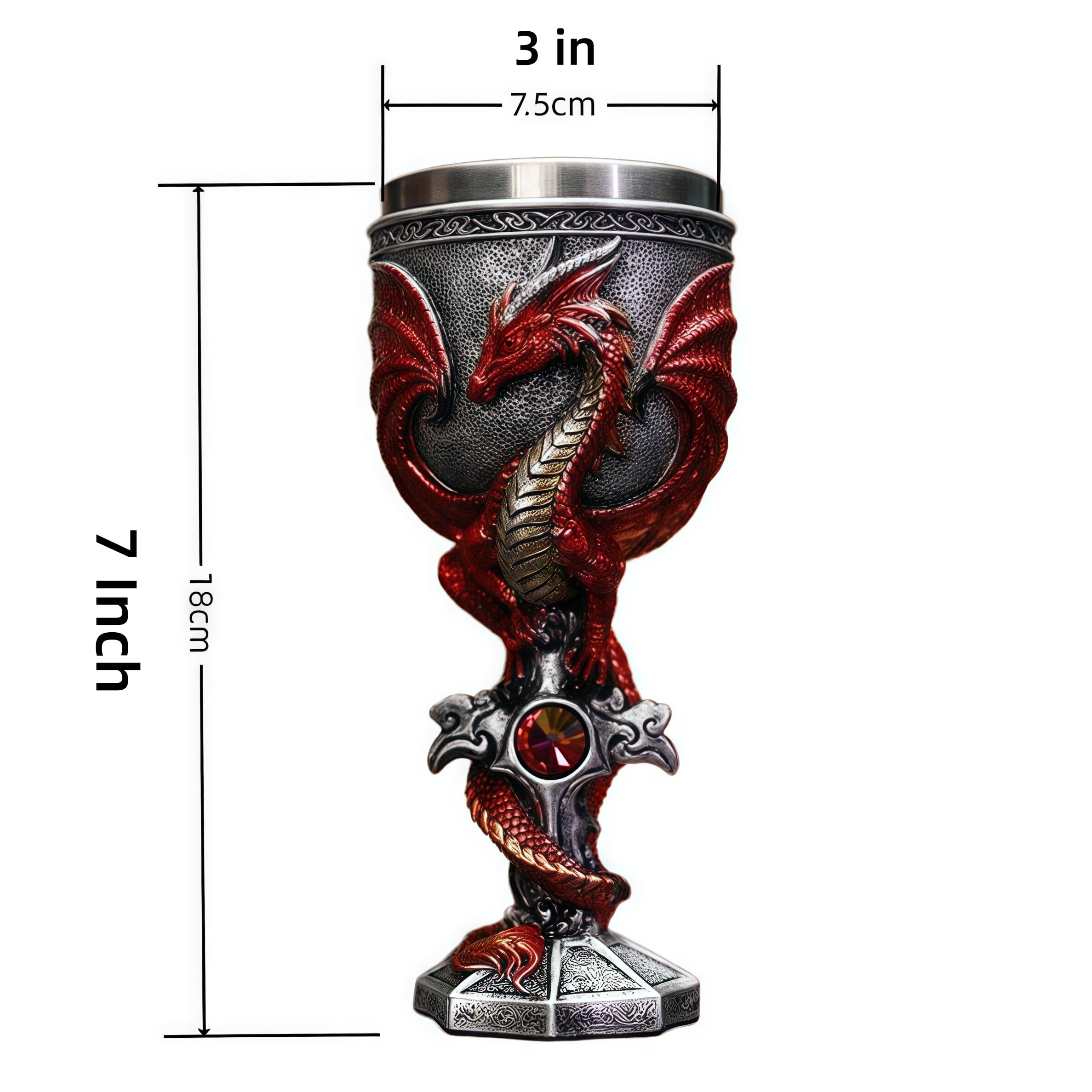 YIXINLOMYY dragon goblet side view shows balanced weight and grip.