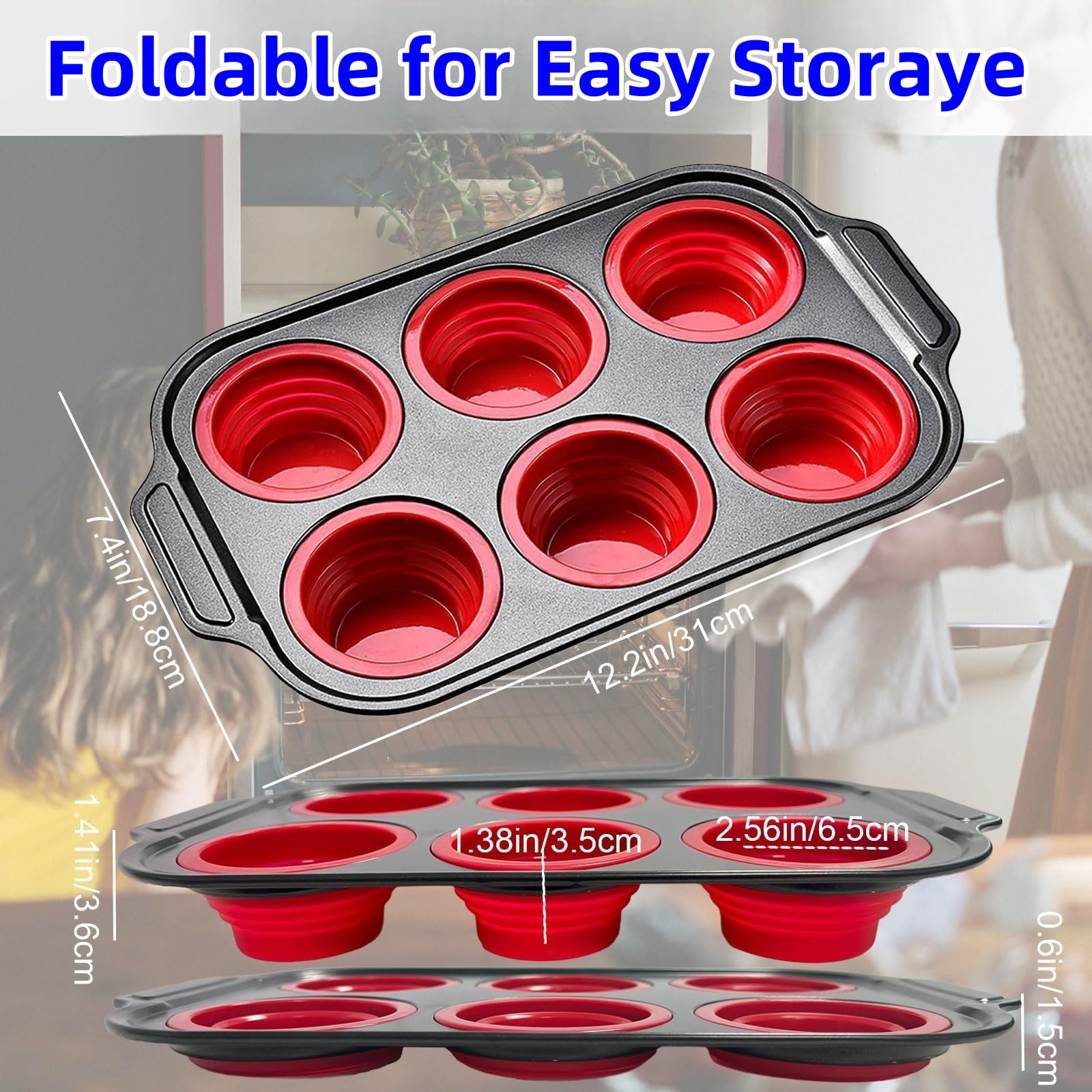 YiYeraio muffin pan with metal frame for stable baking results