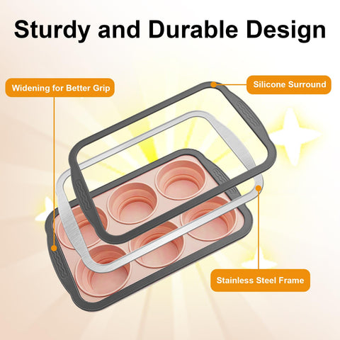 Nonstick release demonstrated on YiYeraio muffin pan for easy muffins