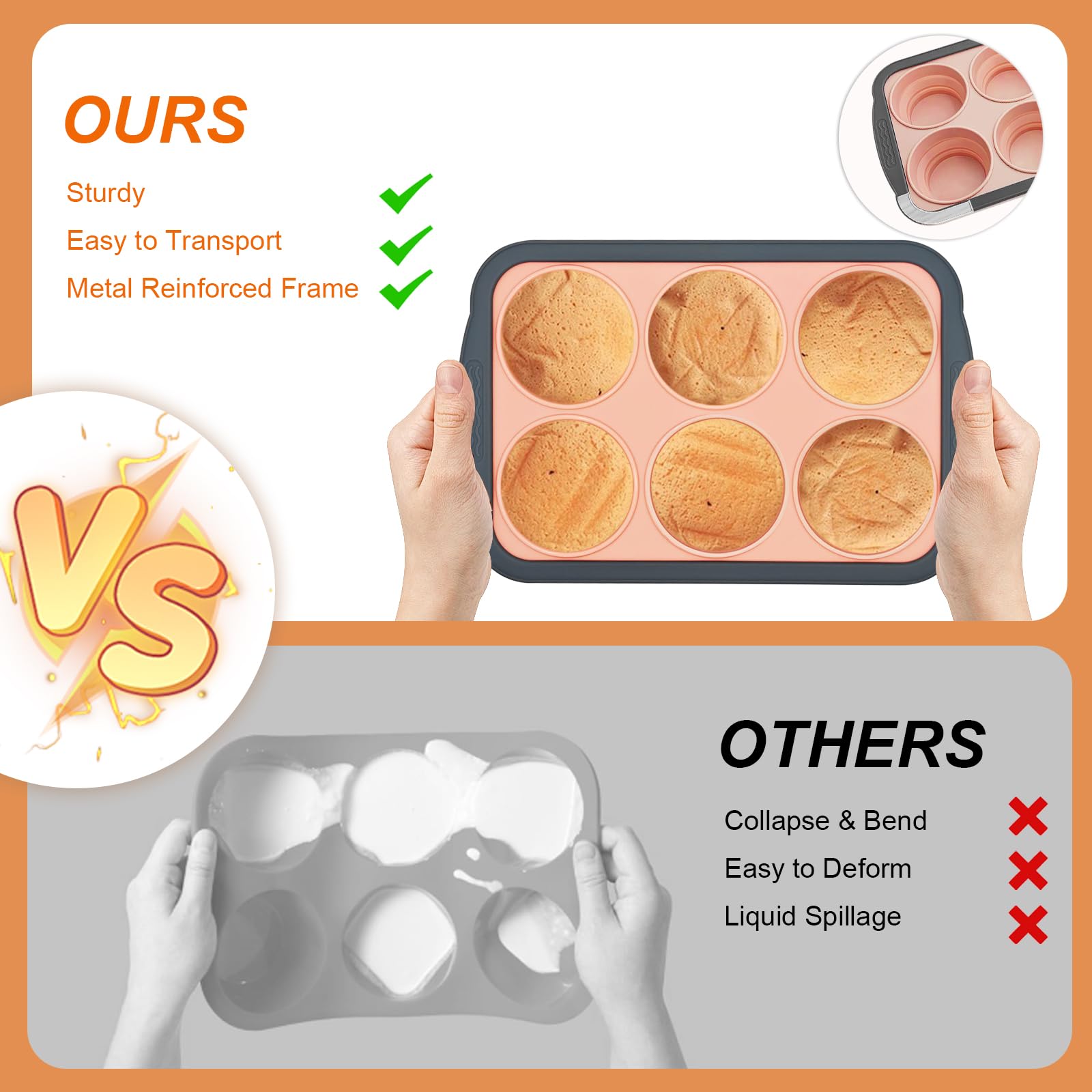 Oven-safe YiYeraio silicone muffin pan supports versatile baked goods