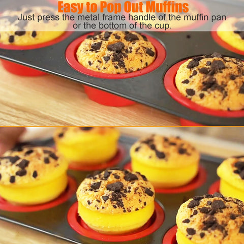 YiYeraio safe silicone muffin pan simple cleanup after use