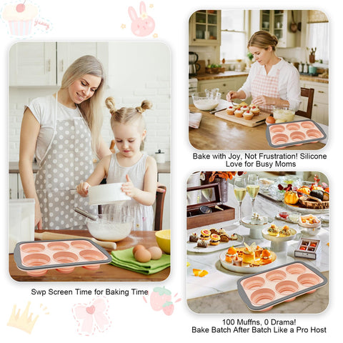 YiYeraio silicone muffin pan ideal for cheesecakes and baked oatmeal